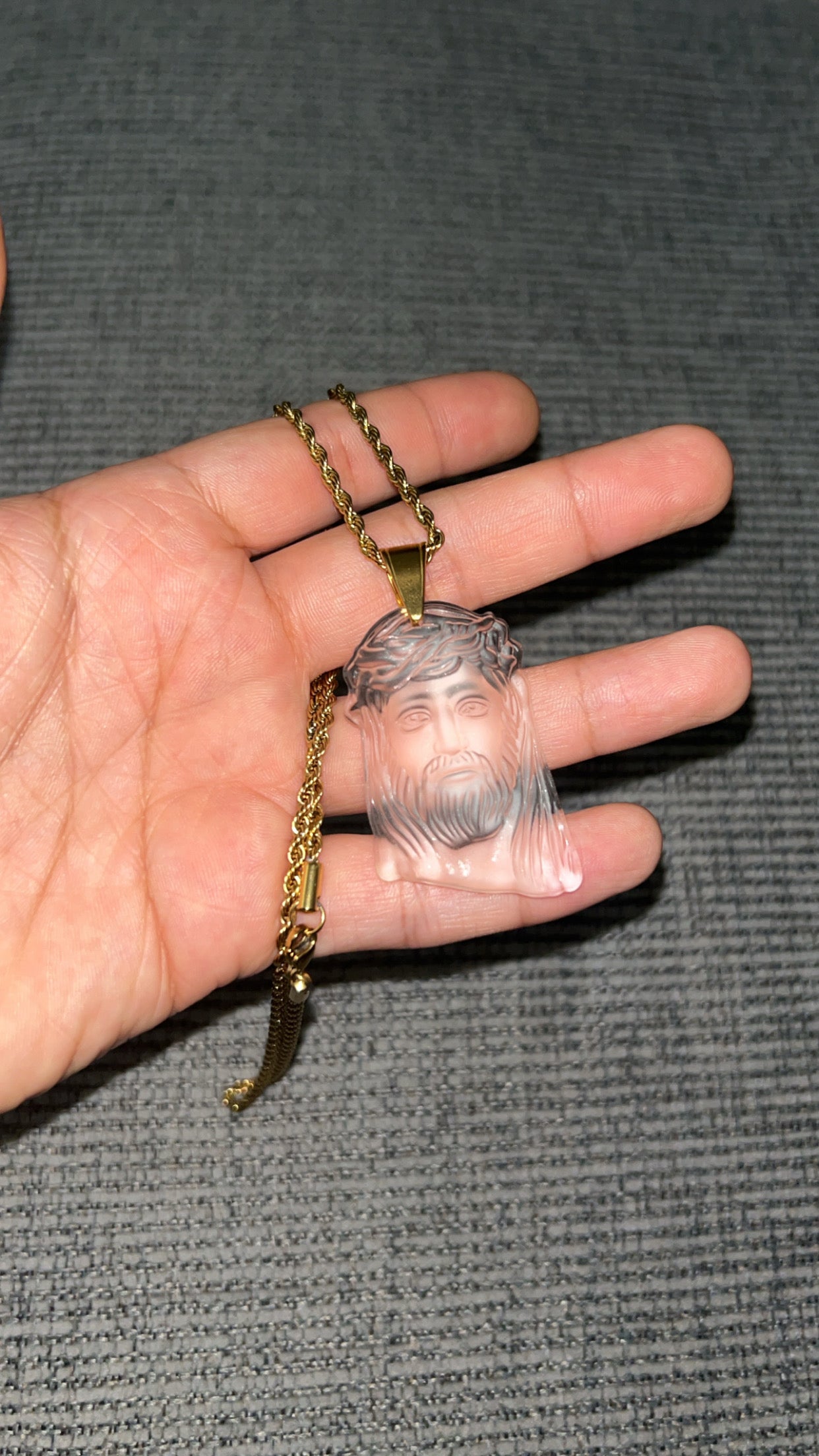 Jesus necklace -frosted