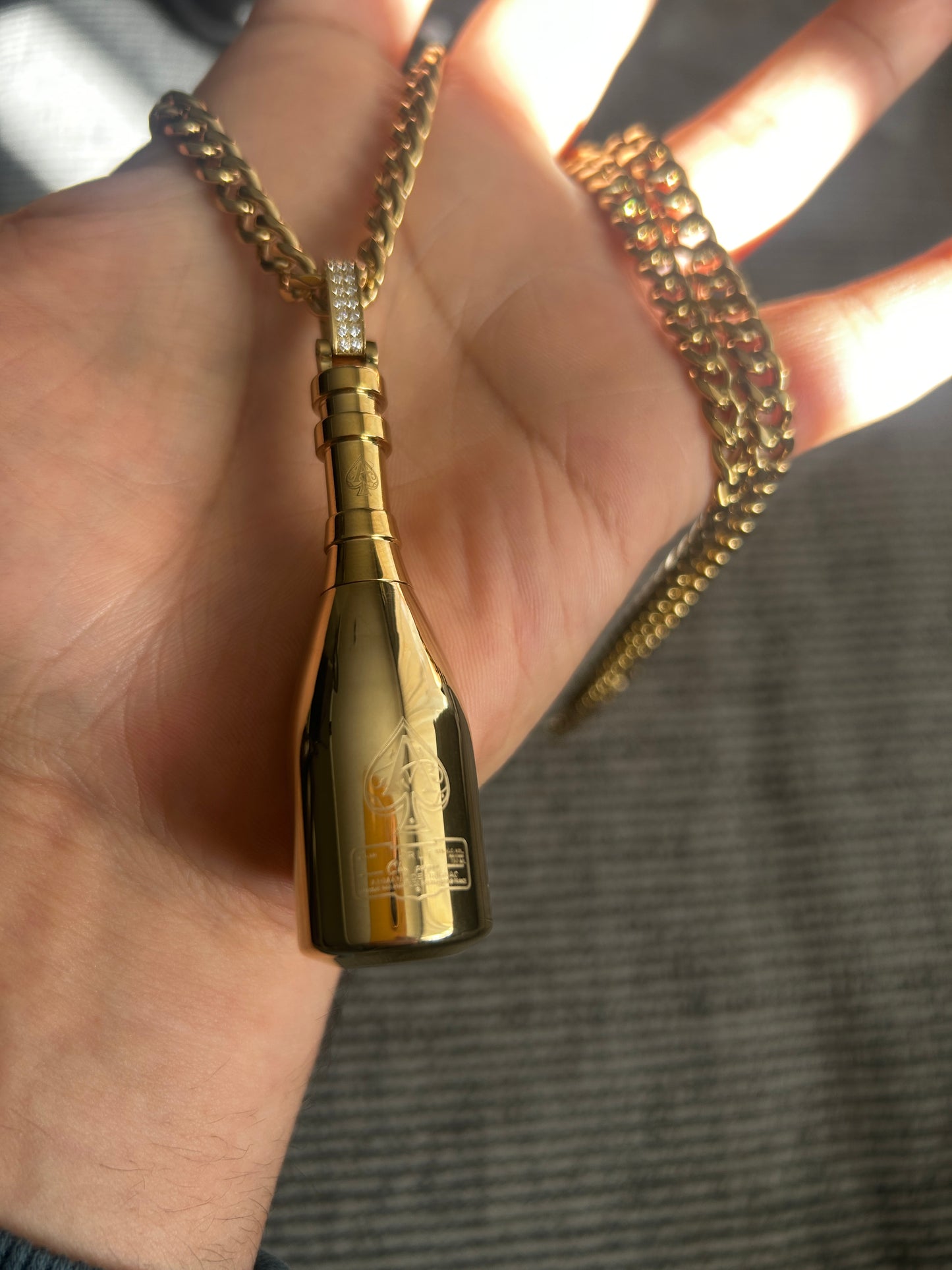 Ace of spades Champagne Bottle Pendant