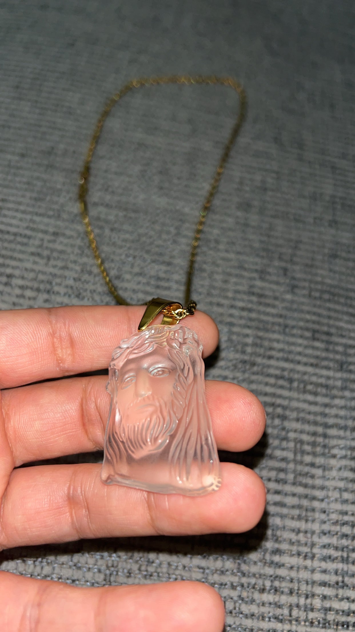 Jesus necklace -frosted