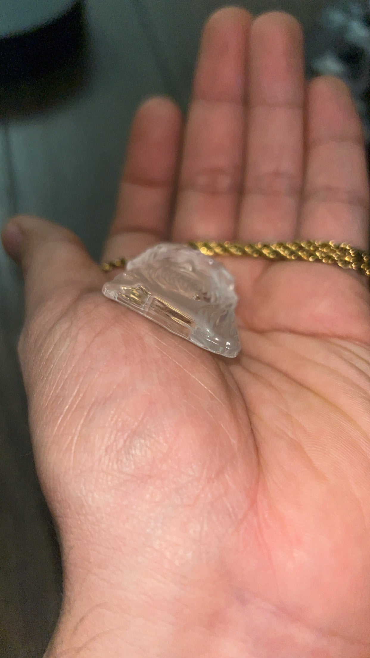Jesus necklace -frosted