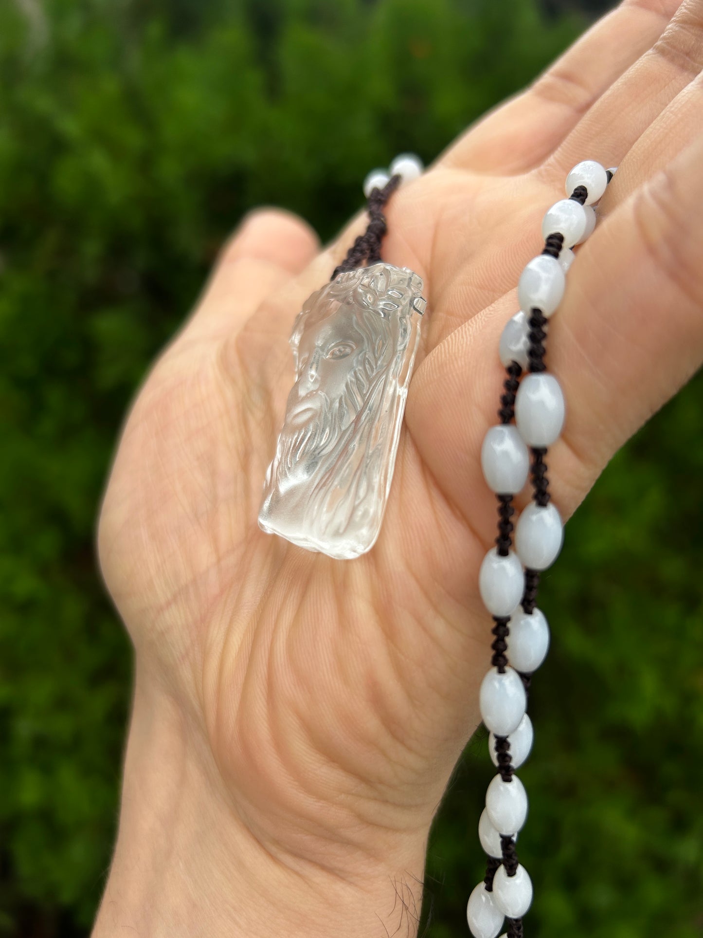 Jesus necklace -frosted