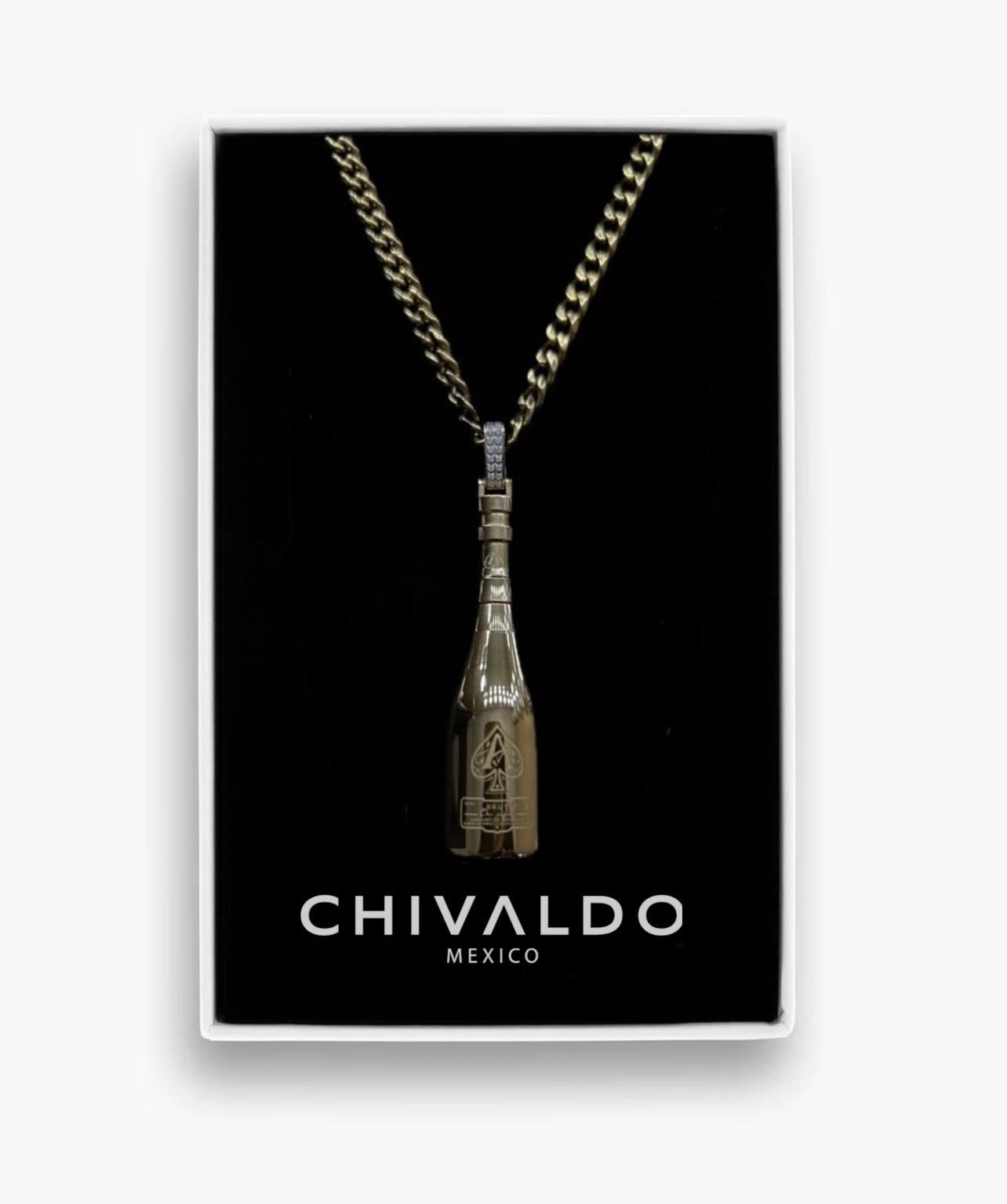 Ace of spades Champagne Bottle Pendant