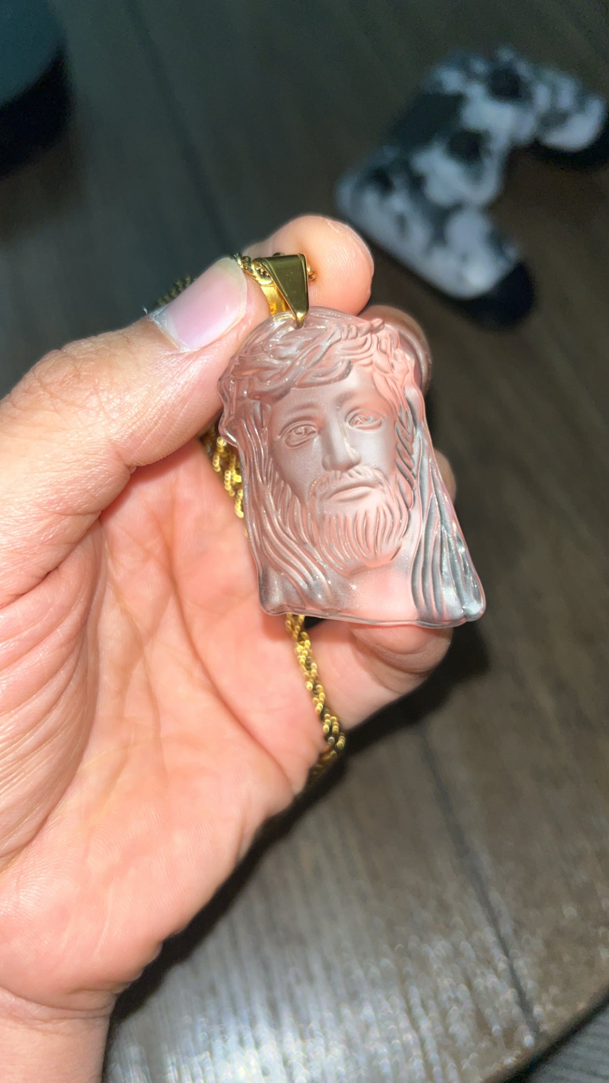 Jesus necklace -frosted