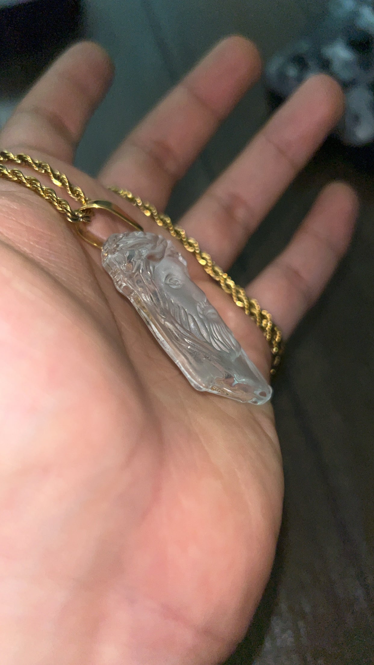 Jesus necklace -frosted