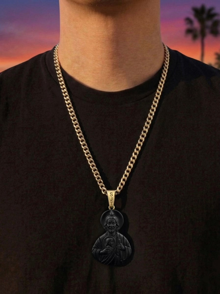 San judas hand carved in Obsidian