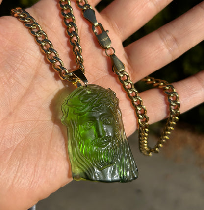 Green Jesus necklace