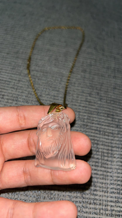 Jesus necklace -frosted