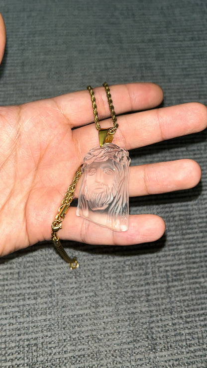 Jesus necklace -frosted