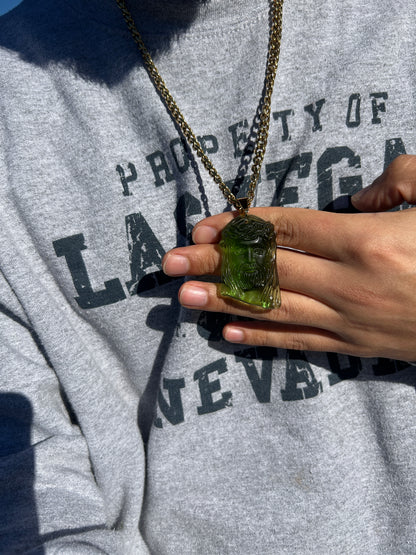 Green Jesus necklace