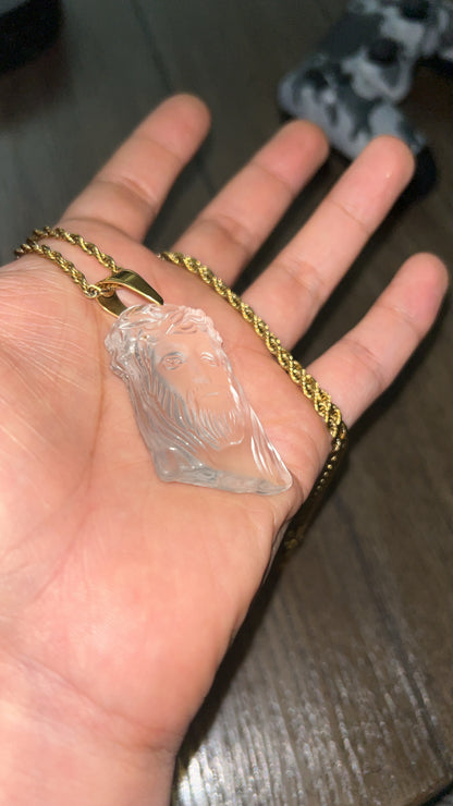 Jesus necklace -frosted
