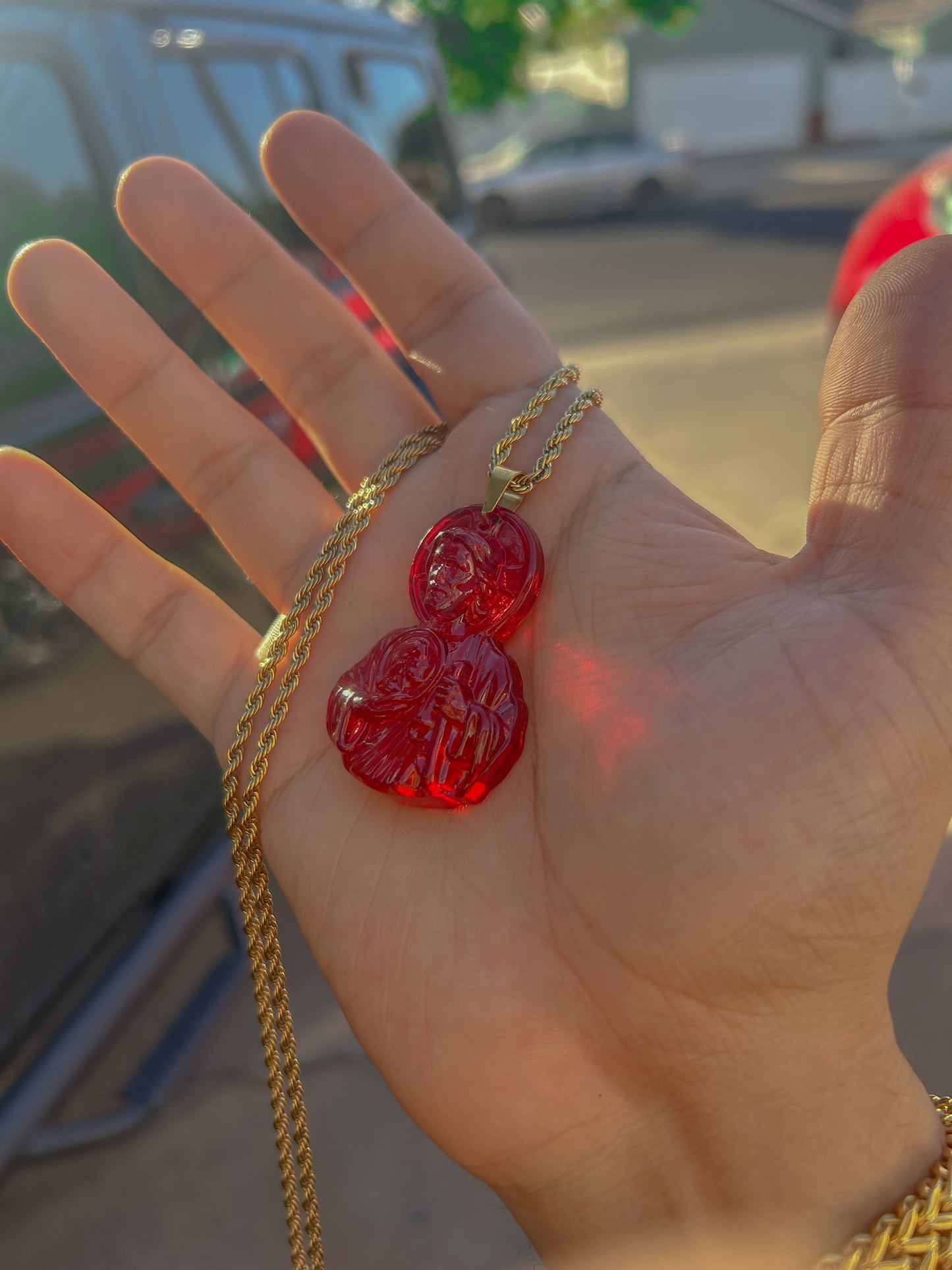 San juditas rosary necklace