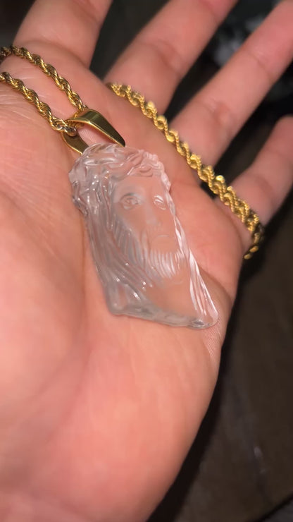 Jesus necklace -frosted