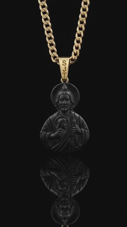 San judas hand carved in Obsidian